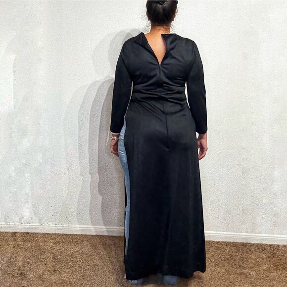 At Home Wear for Van Raalte Black Side Split Vintage Blouse Sz 14 - Picture 11 of 13